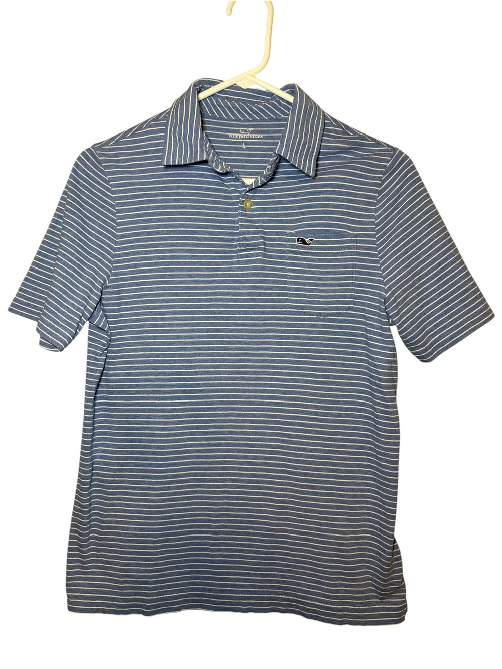 Vineyard Vines Shirt Navy & White Horizontal Stripe Polo Boys Size 16